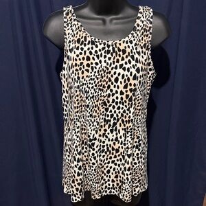 Leopard Print Sleeveless Women's Top